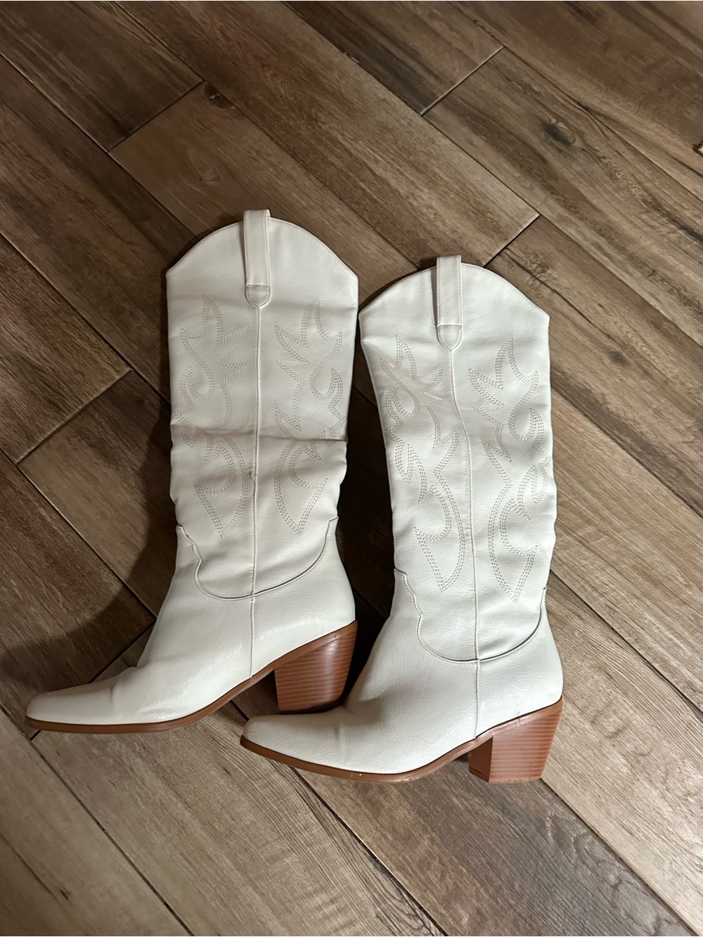 Knee high Western Cowboy Boots - Women's Stylish Block Heel EUC